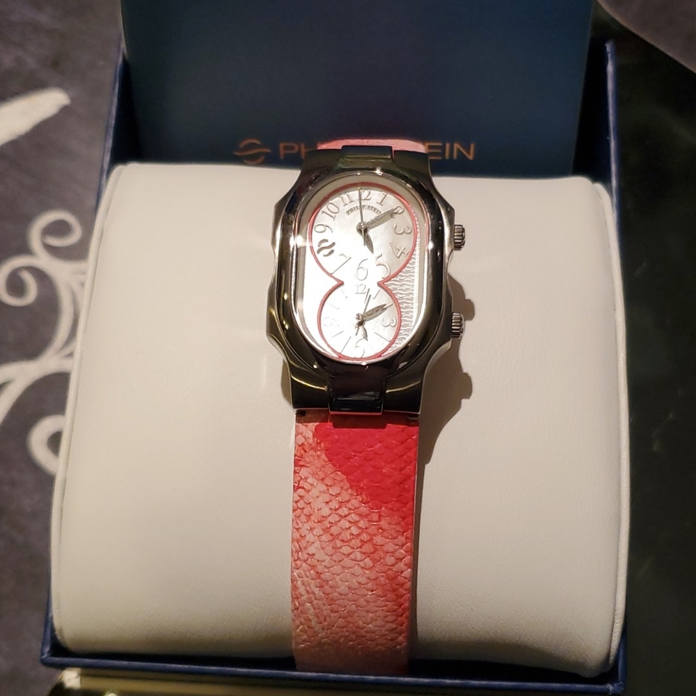 Philip stein host pick  sig small gorgeous dual time firm lowered 650 watch